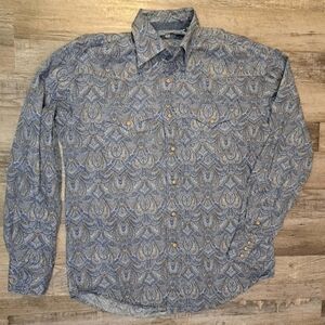 Stetson Blue and Gray Paisley Button Down Shirt